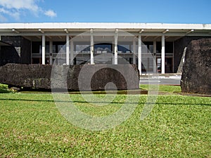 Historic Naha Stone at Hawaiian Libraru