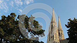 Historic Neo Gothic Votiv Church With Twins Towers