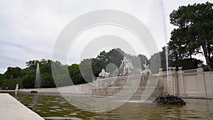 Historic Neptune Fountain Schoenbrunn Palace Vienna Austria 4K UHD