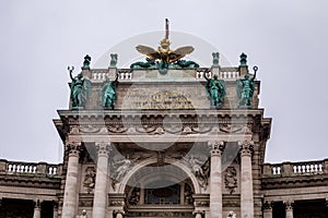 Historic Neue Burg facade in Hofburg palace, Vienna, Austria photo