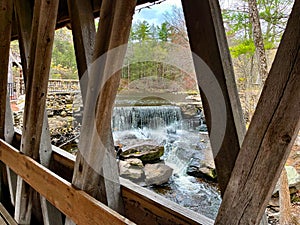 Historic New England Mill and Waterfall