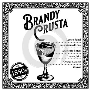 Historic New Orleans Cocktail the Brandy Crusta