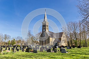 Historic Nicolaaskerk church and graveyard of Hemelem