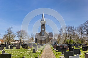 Historic Nicolaaskerk church and graveyard of Hemelem