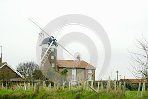 Historic Norfolk windmill at Weybourne.