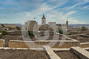 Historic old citadel in Victoria on the island Gozo in Malta