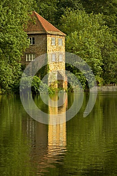 Historic old pump house on river banks