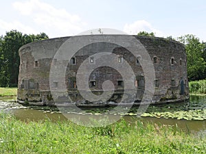 Historic old round fortress near Weesp in the Netherlands