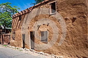 Historic, old style architecture of buildings in Sante Fe