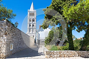 Historic old town of Rab City, Rab Island, Croatia photo