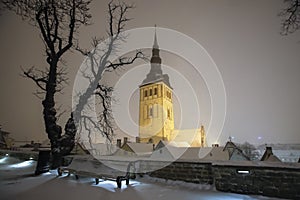 Historic Old town watchpoint in Dome hill in Tallinn