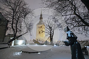 Historic Old town watchpoint in Dome hill in Tallinn photo