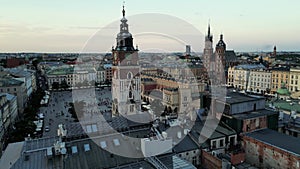 Historic Old Town, Wawel Castle, and Main Market Square. Sunny Krakow, Poland.