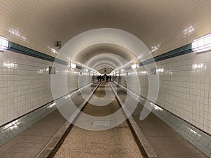 Historic old tunnel at the port of Hamburg