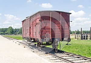Old transport train wagon, Auschwitz-Birkenau Concentration Camp