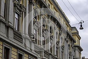 Historic Palazzo delle Poste in Milan, Italy photo