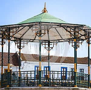 A historic pavilion in the center of a Portuguese town Nazare