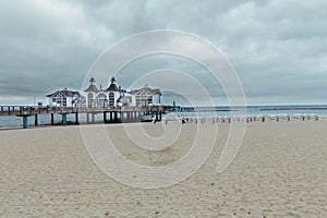 Historic pier in the town of Sellin on the Baltic Sea, island of Rugen