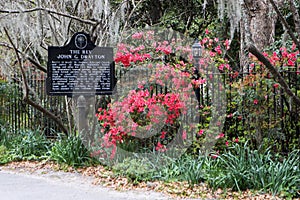 Historic Plaque to Rev. John G. Drayton at Magnolia Plantation