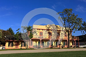 Historic Plaza Hall in Evening Light, San Juan Bautista, California