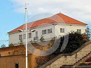 Historic police building in Peniche in Portugal photo