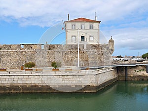 Historic police building in Peniche in Portugal photo
