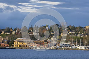 Historic Port Townsend, Washington Waterfront at Sunrise.