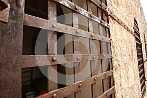 Historic prison cell door