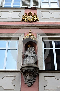 The historic quarter on the shore of Regnitz river at Bamberg, Germany