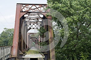 Historic railroad bridge Marietta Ohio photo
