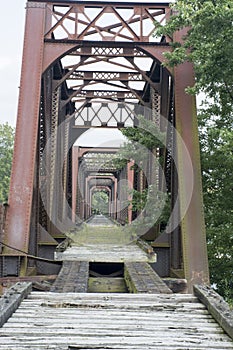 Historic railroad bridge Marietta Ohio photo