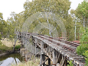 The historic railway bridge at Gundagai