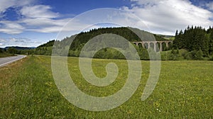 Historic railway bridge near city Telgart