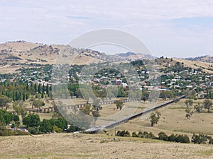 A historic railway and highway photo