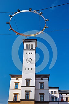 Historic Railway Station Tower in Erfurt, Thuringia, Germany