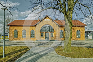 Historic railway station in Zdunska Wola, Poland.