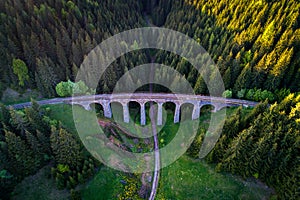 Historic railway viaduct near Telgart in Slovakia