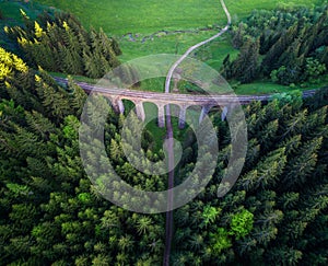 Historic railway viaduct near Telgart in Slovakia