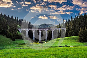 Historic railway viaduct near Telgart in Slovakia