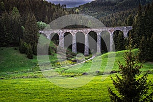 Historický železniční viadukt u Telgártu na Slovensku