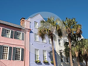 Historic Rainbow Row in Charleston, SC