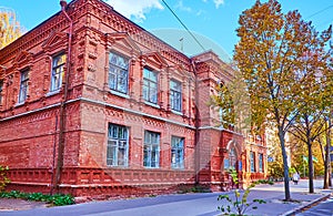 Historic red brick house, Honcha Street, Chernihiv, Ukraine
