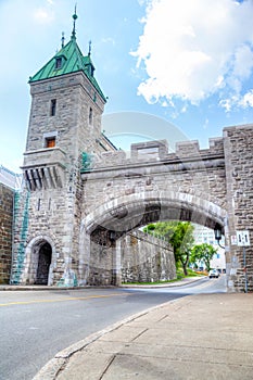 Historic Remaining Fortified City Wall in Old Quebec City Canada