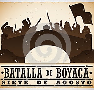 Historic Representation of Colombian Boyaca`s Battle National Holiday, Vector Illustration photo