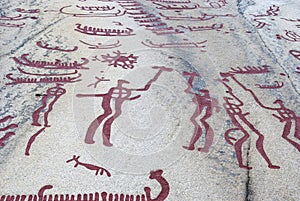 Historic rock carvings in Tanum Sweden