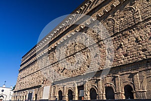 The historic Roma style design of the wall structure built in Avignon