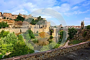 Historic Roman Alcantara Bridge of Toledo, Spain