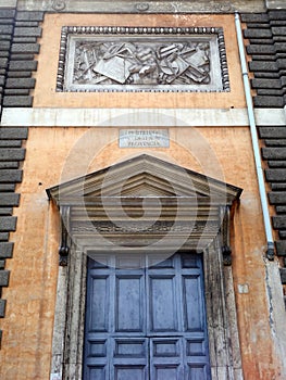 Historic Rome Building With Classical Marble Architraves