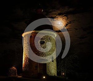 Historic rotunda at full moon.