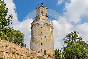 Historic round tower in the center of Andernach